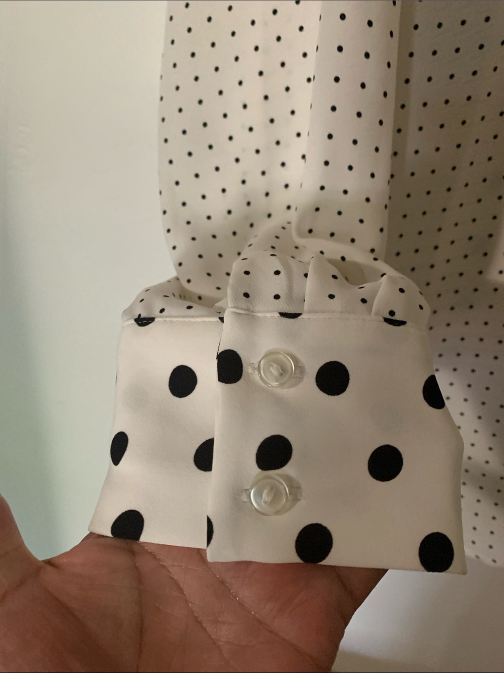 Chico's White Blouse with Black Polka Dots - Picture 9 of 12